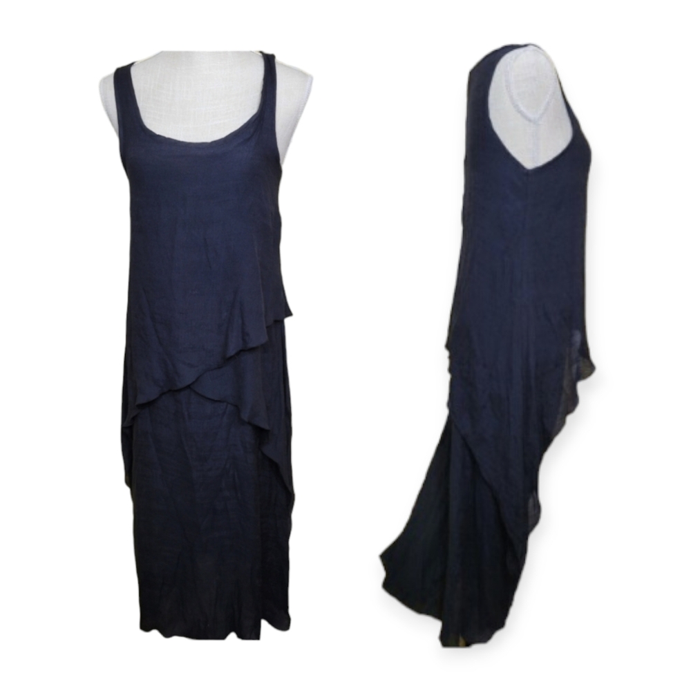 Exist Black Dark Gothic Tiered Layered Lounge Spaghetti Straps Maxi Dress🆕️✨ Sm - Picture 2 of 8